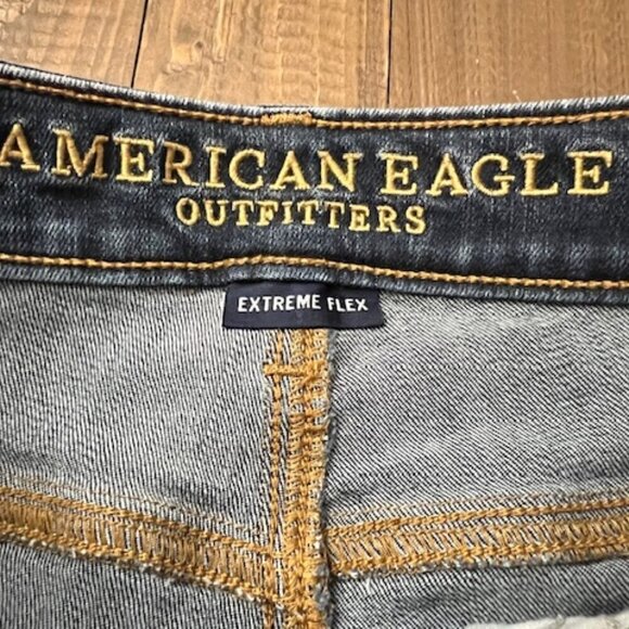 American Eagle Straight Light Wash Jeans Men's Extreme Flex Distressed Sz 29x32 - Picture 5 of 8